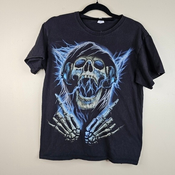 Delta Rock & Roll skeleton with lightening vintage tee shirt size small - Picture 1 of 5